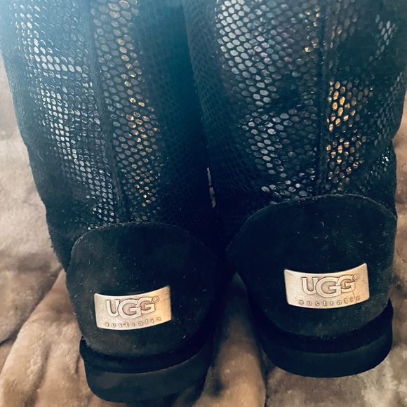 Ugg Classic Tall Black Sparkle Boots - Picture 8 of 16